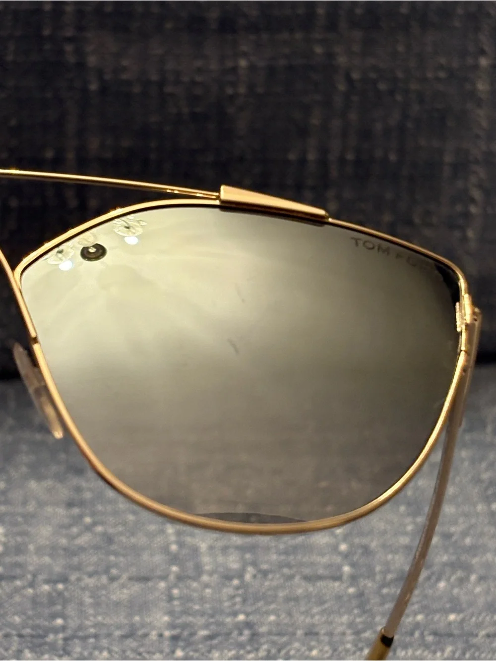 Tom Ford Jacquelyn Gold Frame Cat Eye Sunglasses with Gray Lenses